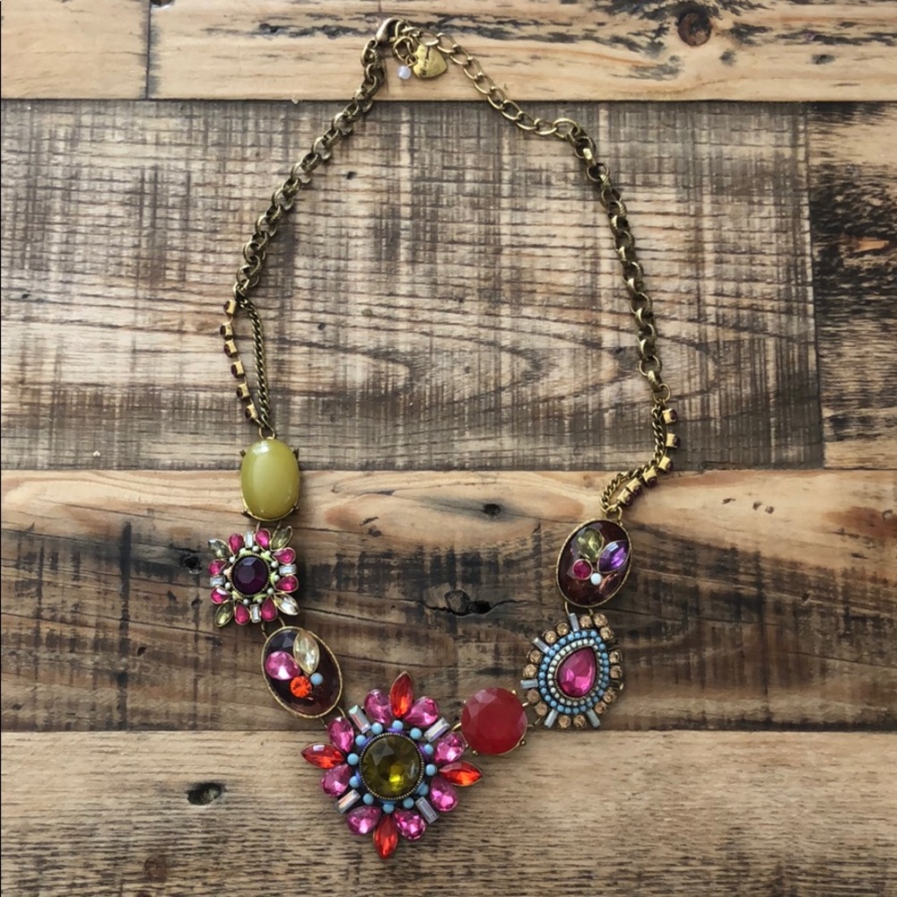 Betsey Johnson multicolored gem pendant necklace